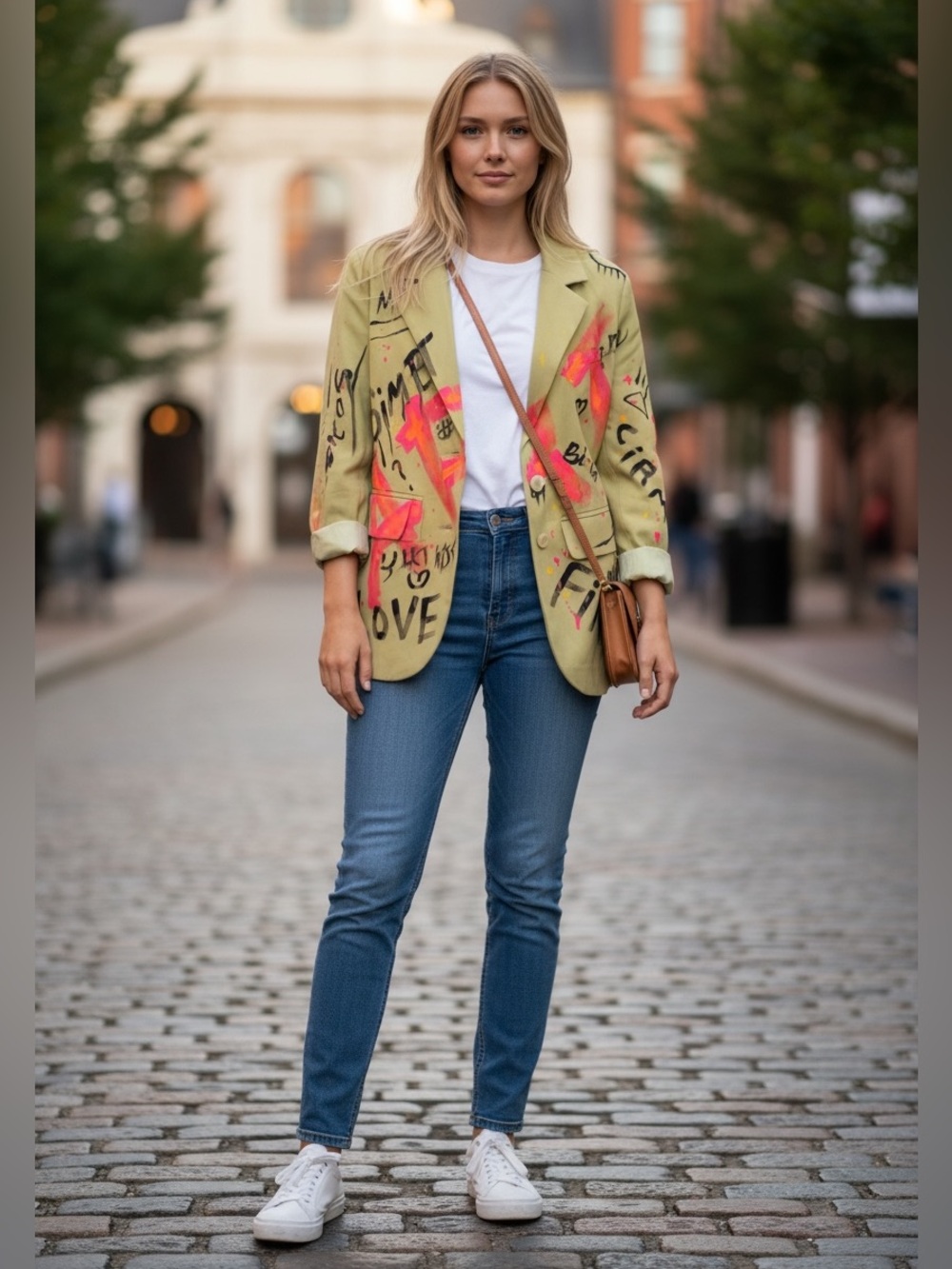 KOKER Lime Green Graffiti Blazer